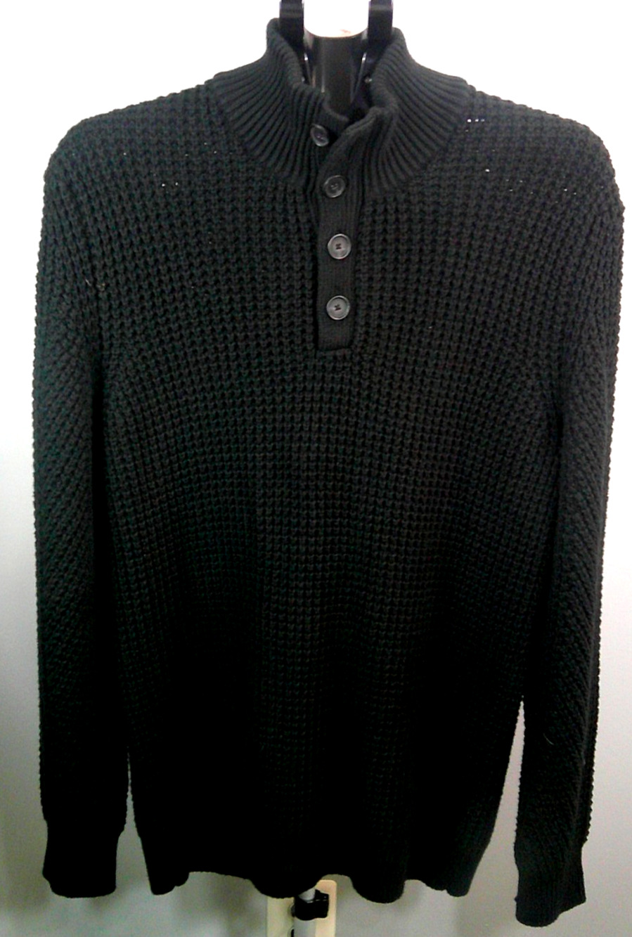 Banana Republic Men's Medium Mock Neck Thick Heavy Knitted Sweater New Black